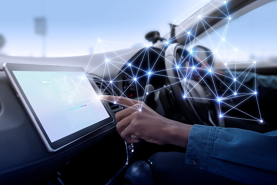 Driver using in-cab digital dashboard